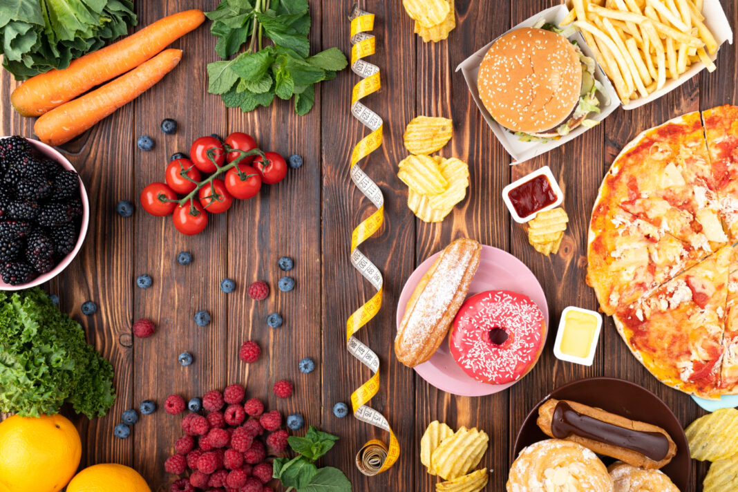 arrangement healthy fast food